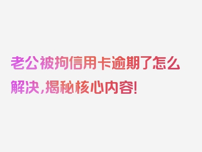 老公被拘信用卡逾期了怎么解决，揭秘核心内容！