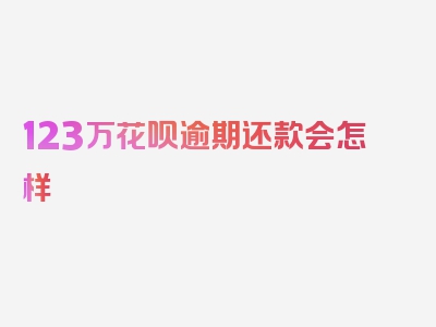 123万花呗逾期还款会怎样