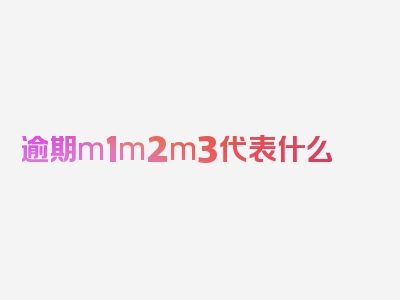 逾期m1m2m3代表什么