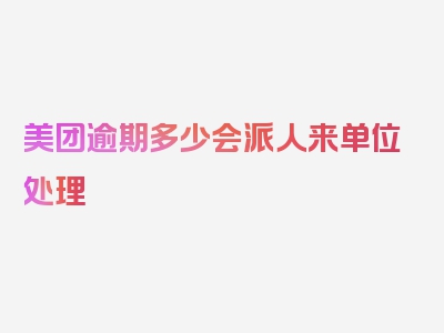 美团逾期多少会派人来单位处理