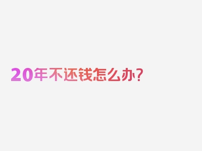 20年不还钱怎么办？