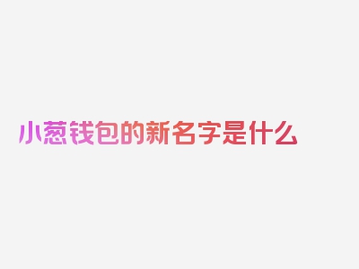 小葱钱包的新名字是什么