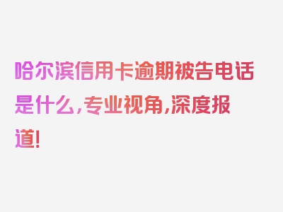 哈尔滨信用卡逾期被告电话是什么，专业视角，深度报道！