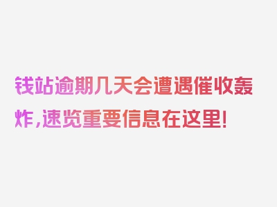 钱站逾期几天会遭遇催收轰炸，速览重要信息在这里！