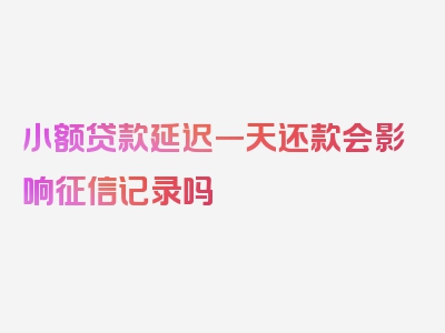 小额贷款延迟一天还款会影响征信记录吗