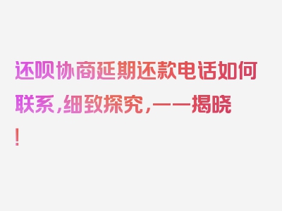 还呗协商延期还款电话如何联系，细致探究，一一揭晓！