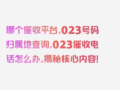 哪个催收平台,023号码归属地查询,023催收电话怎么办，揭秘核心内容！