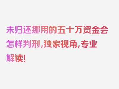 未归还挪用的五十万资金会怎样判刑，独家视角，专业解读！