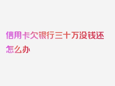 信用卡欠银行三十万没钱还怎么办