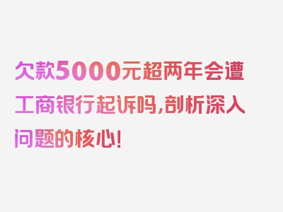 欠款5000元超两年会遭工商银行起诉吗，剖析深入问题的核心！