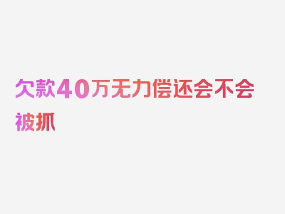 欠款40万无力偿还会不会被抓