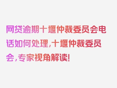 网贷逾期十堰仲裁委员会电话如何处理,十堰仲裁委员会，专家视角解读！