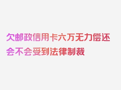 欠邮政信用卡六万无力偿还会不会受到法律制裁