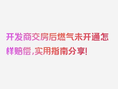 开发商交房后燃气未开通怎样赔偿，实用指南分享！