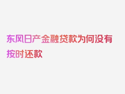 东风日产金融贷款为何没有按时还款