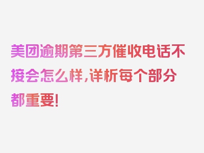 美团逾期第三方催收电话不接会怎么样，详析每个部分都重要！