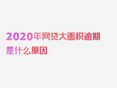 2020年网贷大面积逾期是什么原因