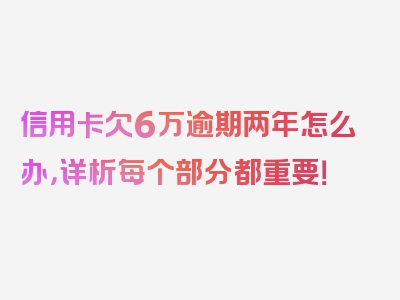 信用卡欠6万逾期两年怎么办，详析每个部分都重要！