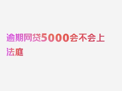 逾期网贷5000会不会上法庭