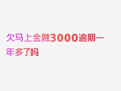 欠马上金融3000逾期一年多了吗