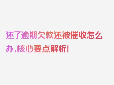 还了逾期欠款还被催收怎么办，核心要点解析！