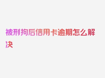 被刑拘后信用卡逾期怎么解决