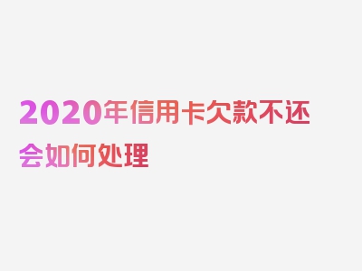 2020年信用卡欠款不还会如何处理