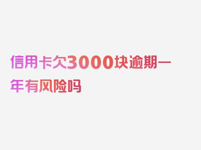 信用卡欠3000块逾期一年有风险吗