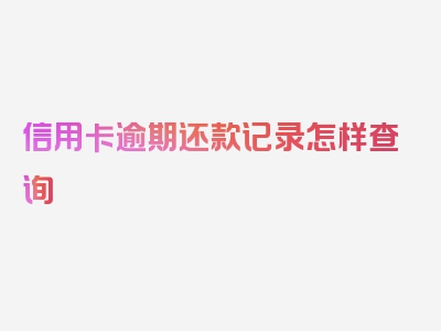 信用卡逾期还款记录怎样查询