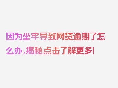 因为坐牢导致网贷逾期了怎么办，揭秘点击了解更多！