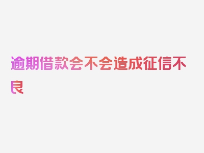 逾期借款会不会造成征信不良