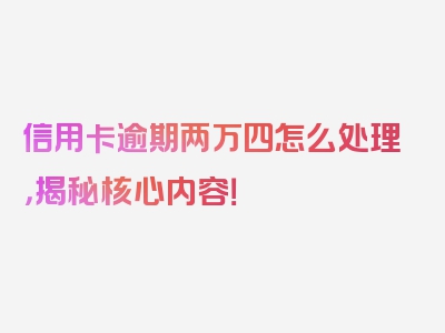 信用卡逾期两万四怎么处理，揭秘核心内容！