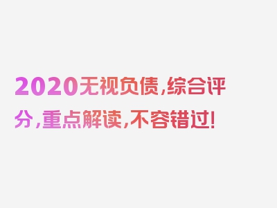 2020无视负债,综合评分，重点解读，不容错过！