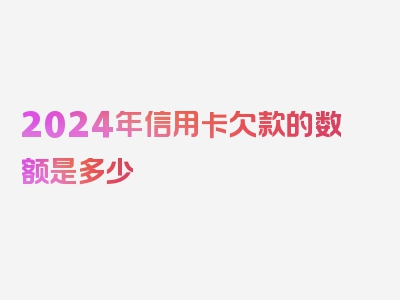 2024年信用卡欠款的数额是多少