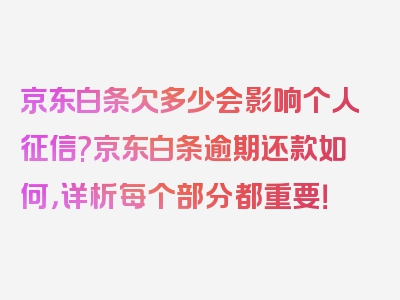 京东白条欠多少会影响个人征信?京东白条逾期还款如何，详析每个部分都重要！