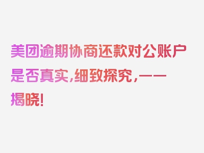 美团逾期协商还款对公账户是否真实，细致探究，一一揭晓！