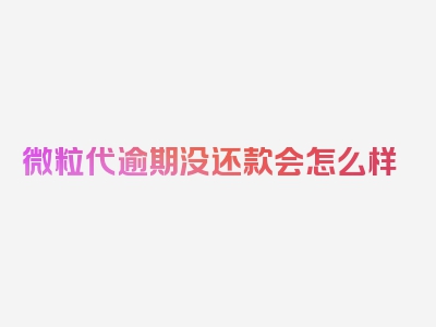 微粒代逾期没还款会怎么样