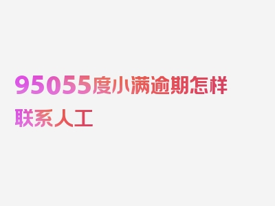 95055度小满逾期怎样联系人工