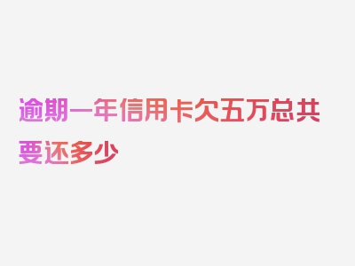 逾期一年信用卡欠五万总共要还多少