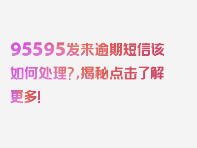 95595发来逾期短信该如何处理?，揭秘点击了解更多！