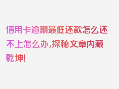 信用卡逾期最低还款怎么还不上怎么办，探秘文章内藏乾坤！