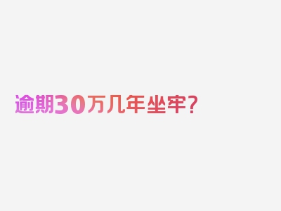 逾期30万几年坐牢？