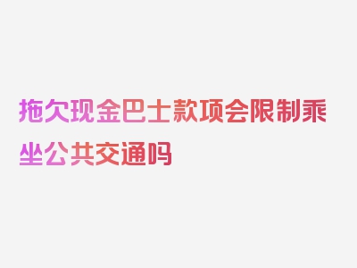 拖欠现金巴士款项会限制乘坐公共交通吗