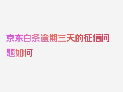 京东白条逾期三天的征信问题如何