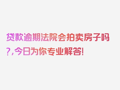 贷款逾期法院会拍卖房子吗?，今日为你专业解答!