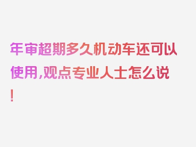 年审超期多久机动车还可以使用，观点专业人士怎么说！