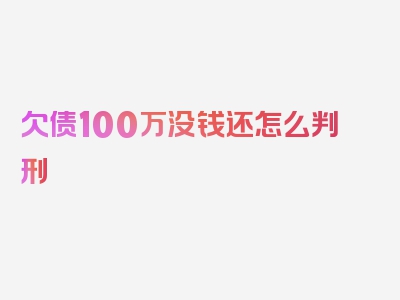 欠债100万没钱还怎么判刑