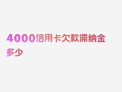 4000信用卡欠款滞纳金多少