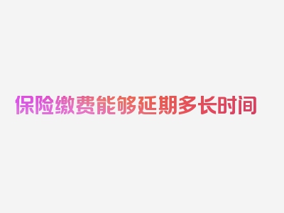 保险缴费能够延期多长时间