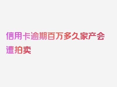 信用卡逾期百万多久家产会遭拍卖